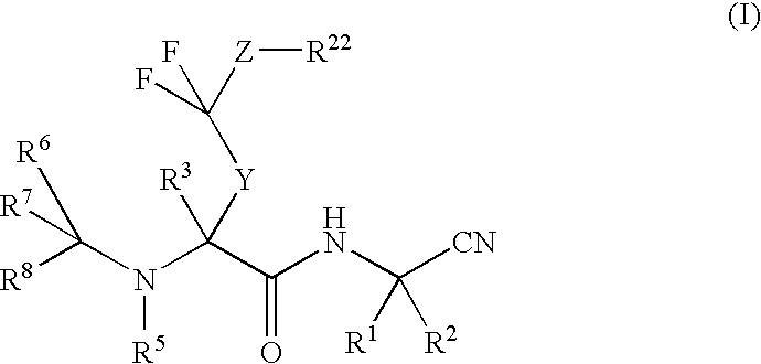 Di-fluoro containing compounds as cysteine protease inhibitors