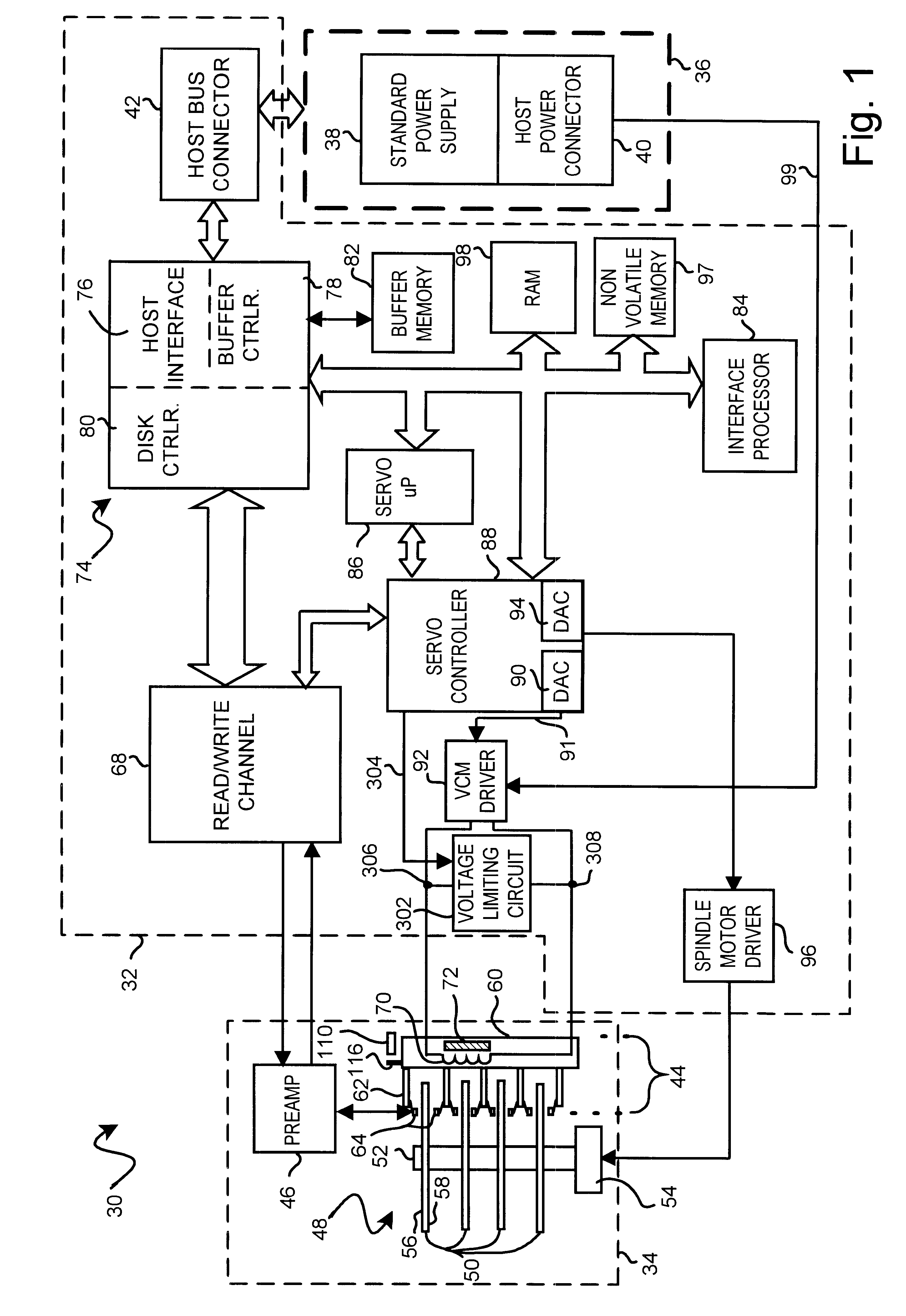 Disk drive employing method of unlatching actuator arm using VCM voltage limiting circuit to limit actuator arm velocity