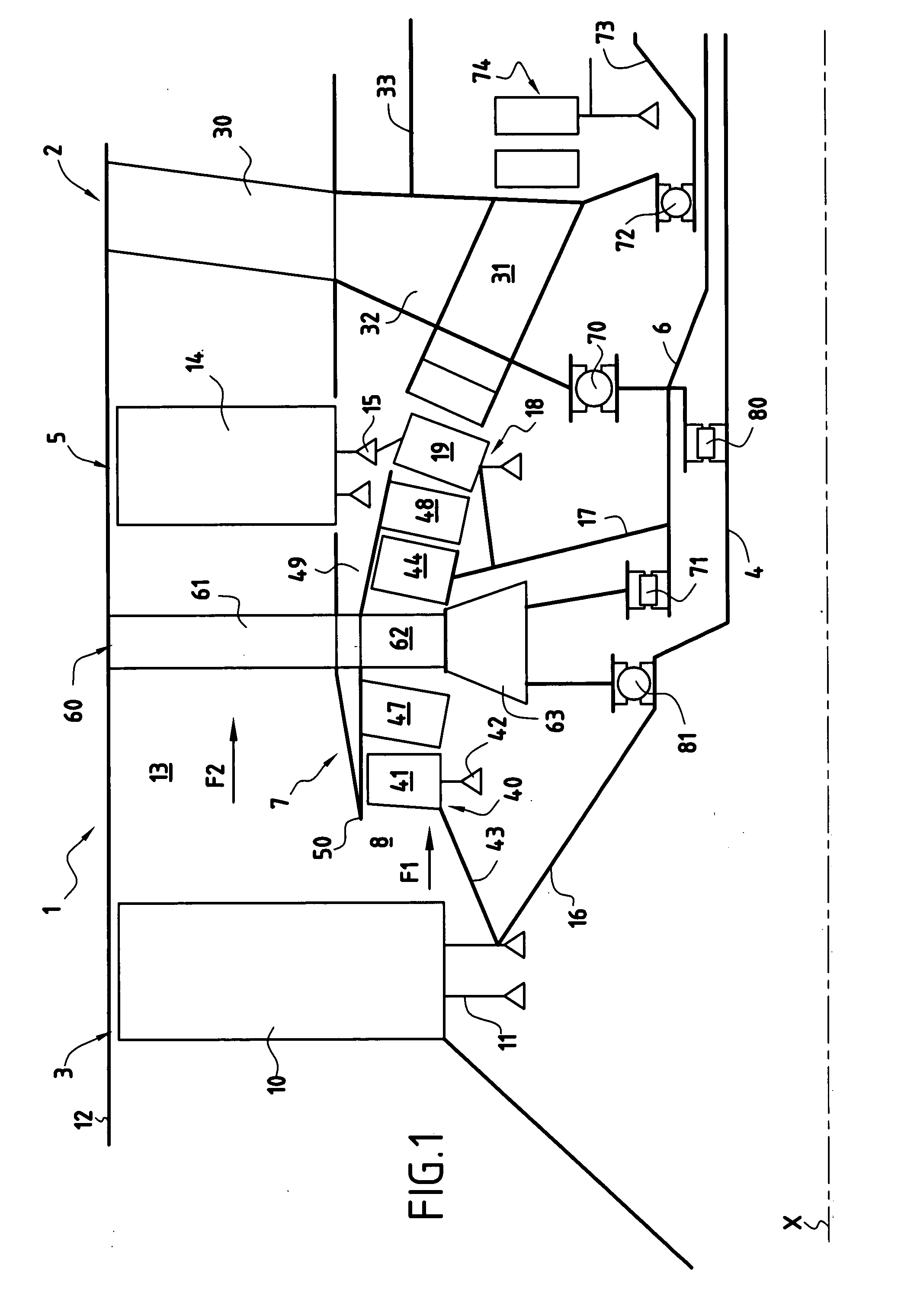 Turbojet architecture with two fans at the front