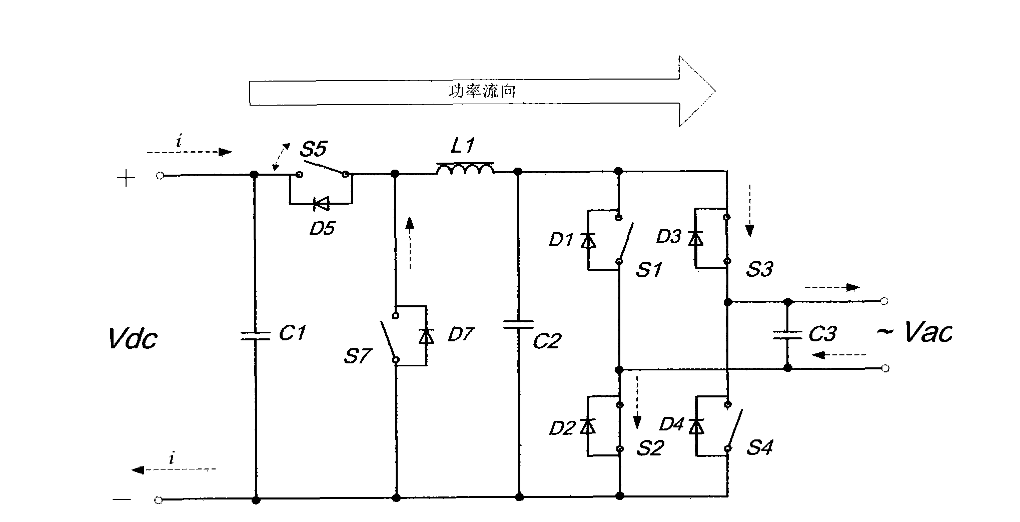 Bidirectional inverter topology