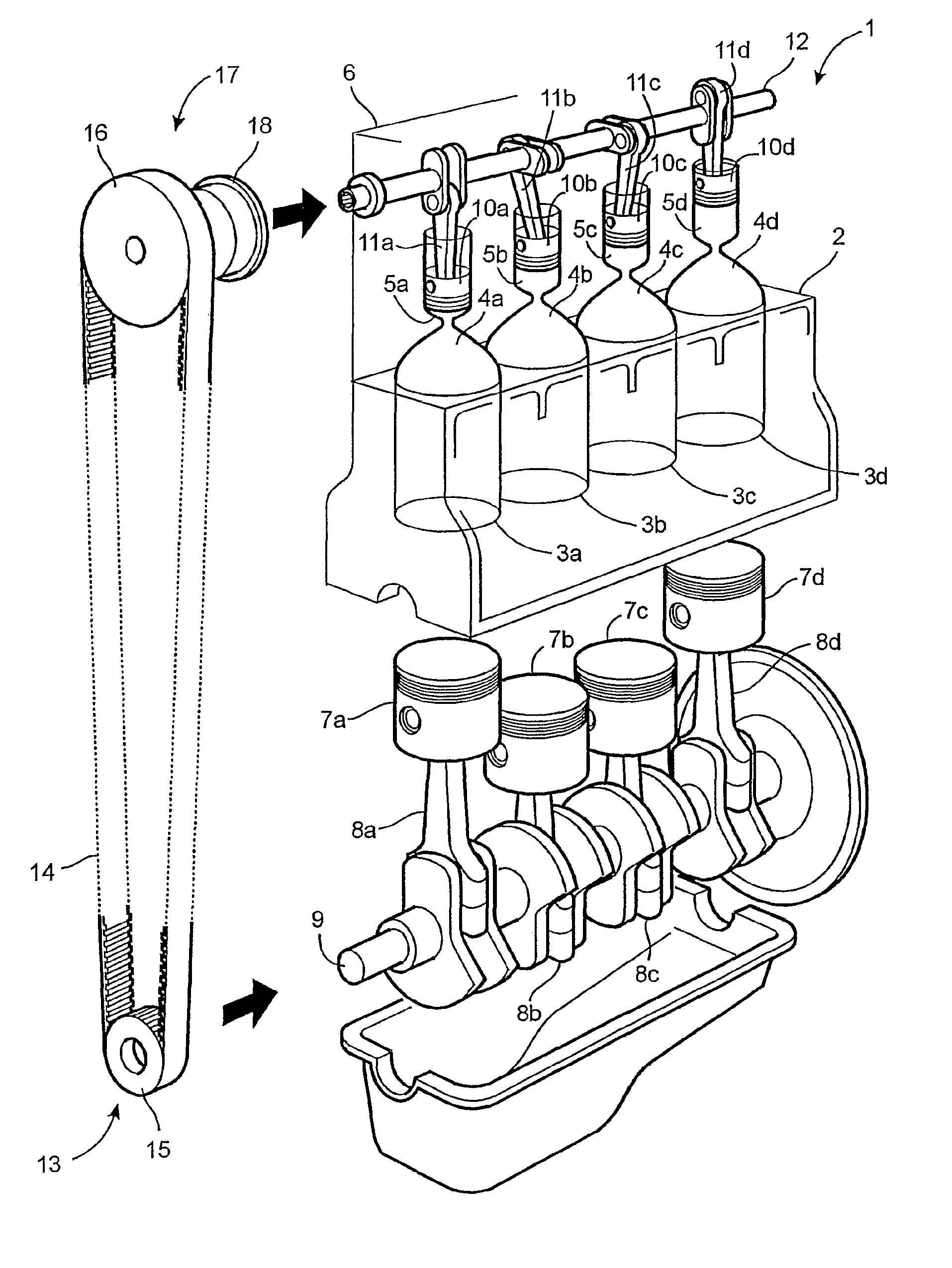 Device for controlling the phase angle between a first and a second crankshaft
