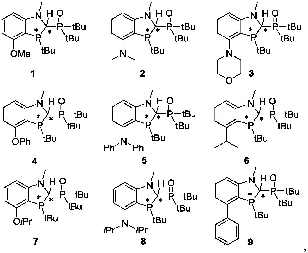 Benzo polyaza and phosphole oxygen ligand and complex containing same, preparation method and application