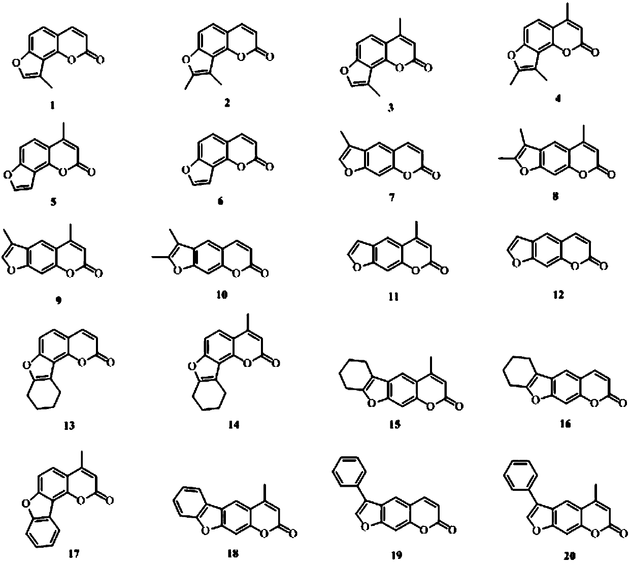 A kind of application of psoralen compound