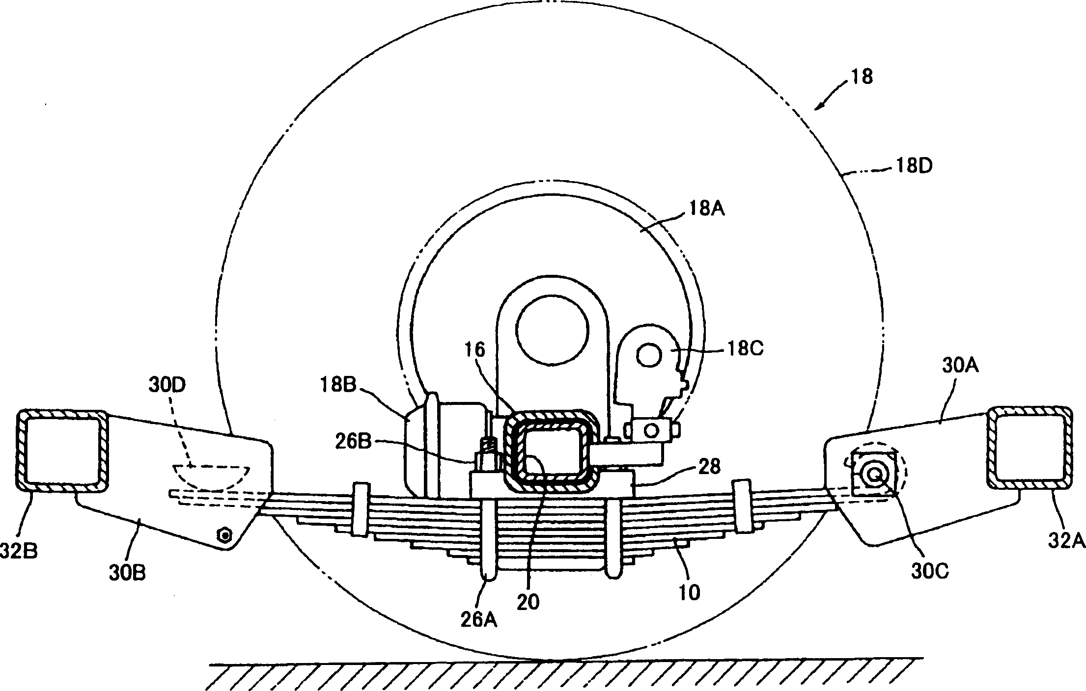Wheel center distance variable axle of trailer