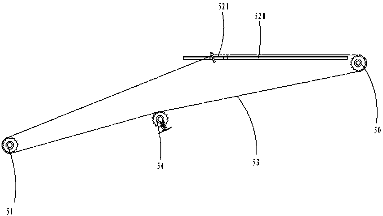 Linear pedaling transmission device and two-wheeled bicycle with same