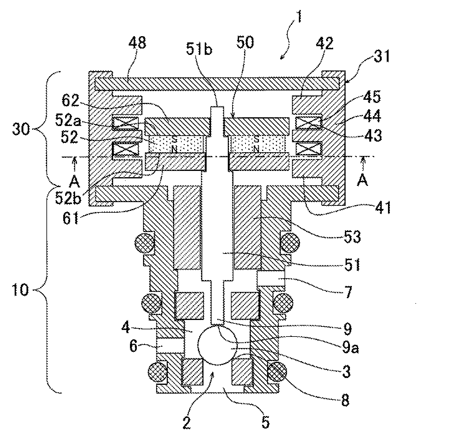 Electromagnetic actuator and solenoid-valve device