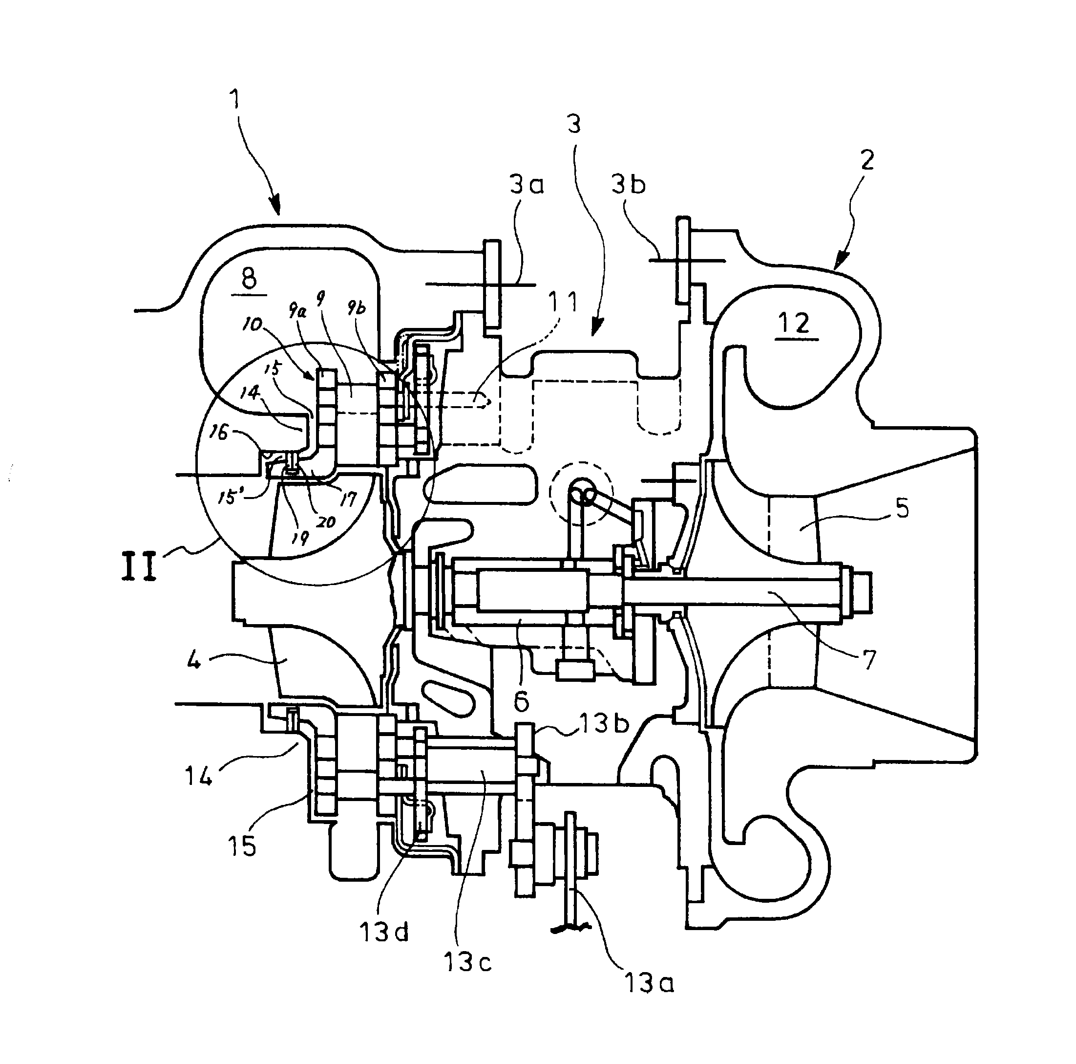 Sealing device for turbocharger
