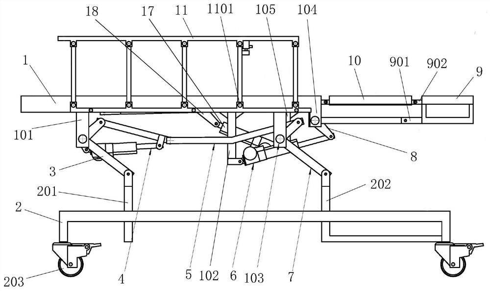 Bed-chair integrated device for assisting full-self-nursing of old people having difficulty in walking and using method