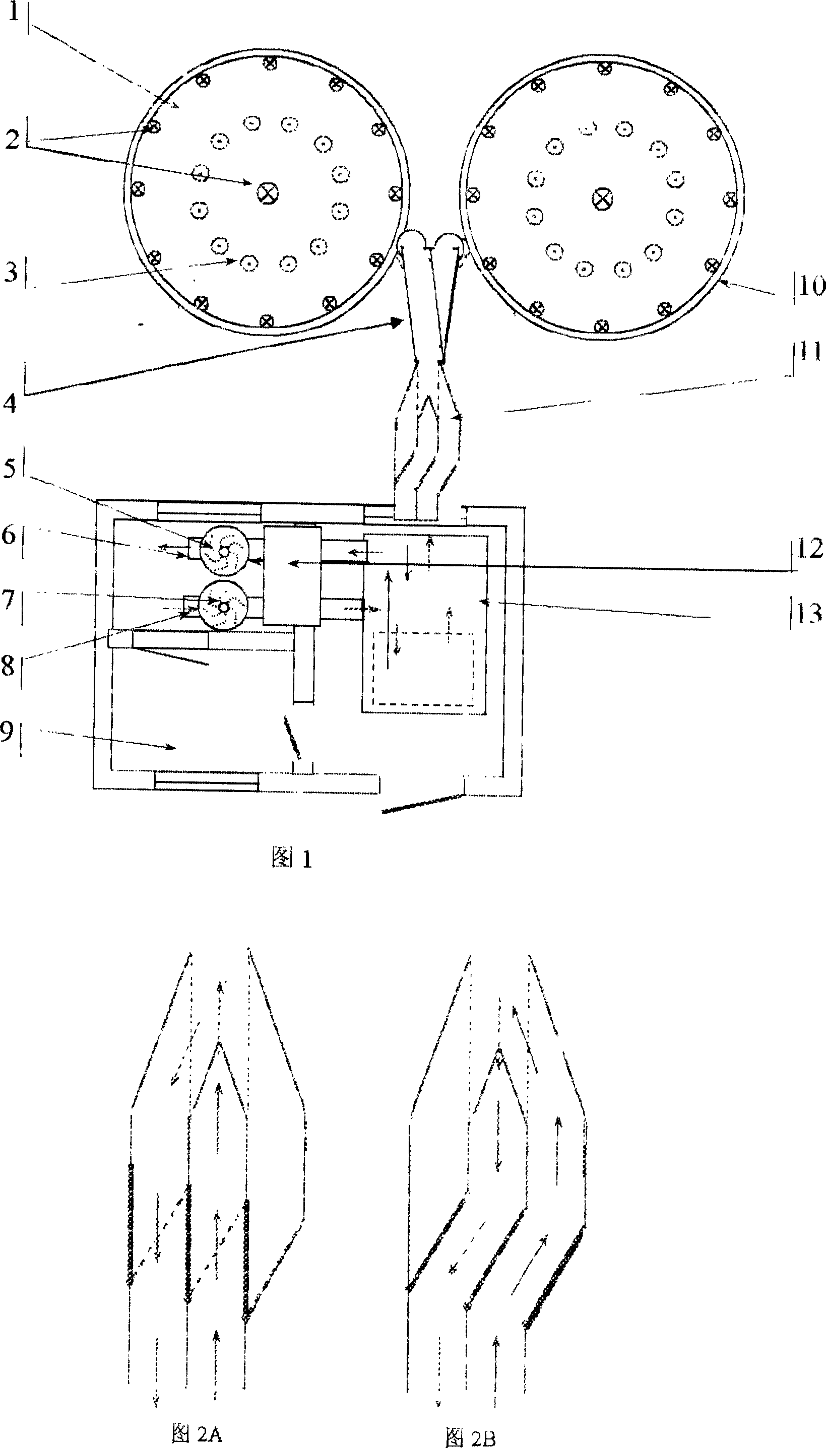 Wind direction-changing and temperature difference drying device for grain