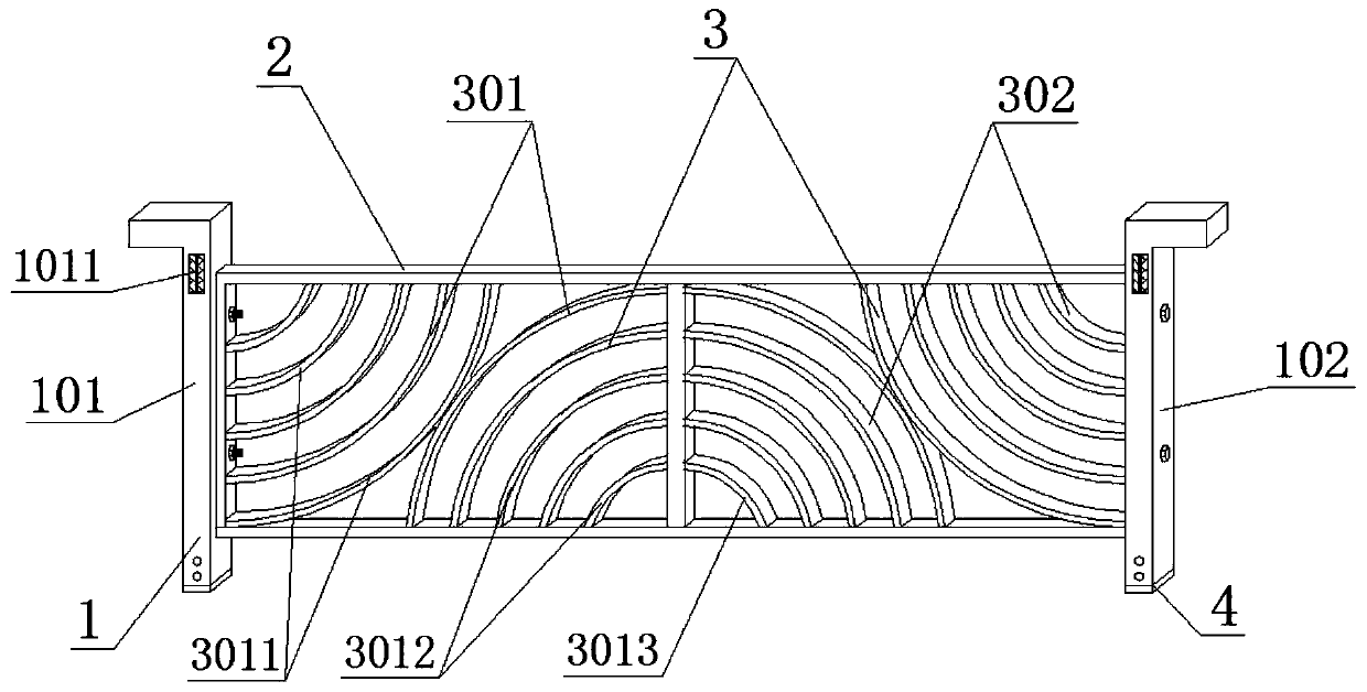 Hollowed-out phoenix tree leaf flower box connection combined guardrail