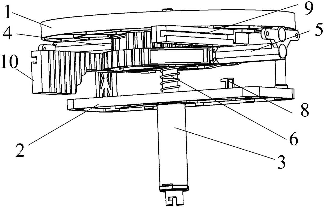 A wing-changing mechanism for an unmanned aerial vehicle that can change the sweep angle synchronously on the same axis and on the same plane