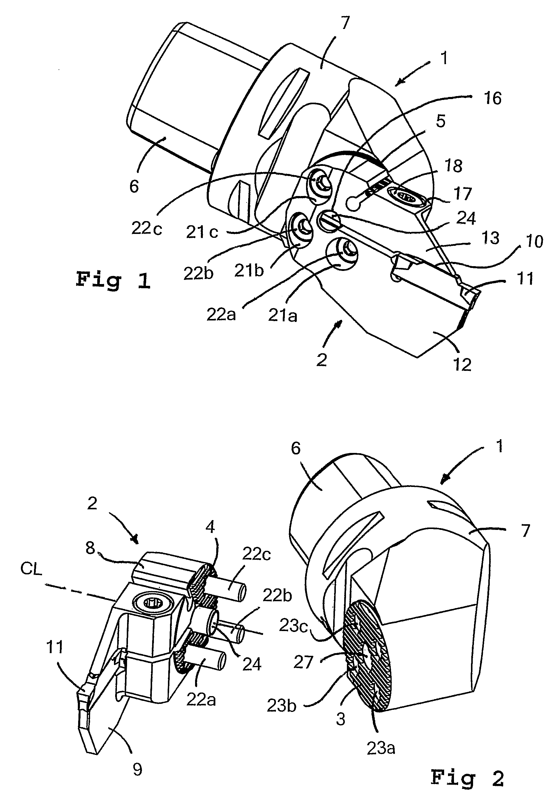 Cutting tool and associated tool head