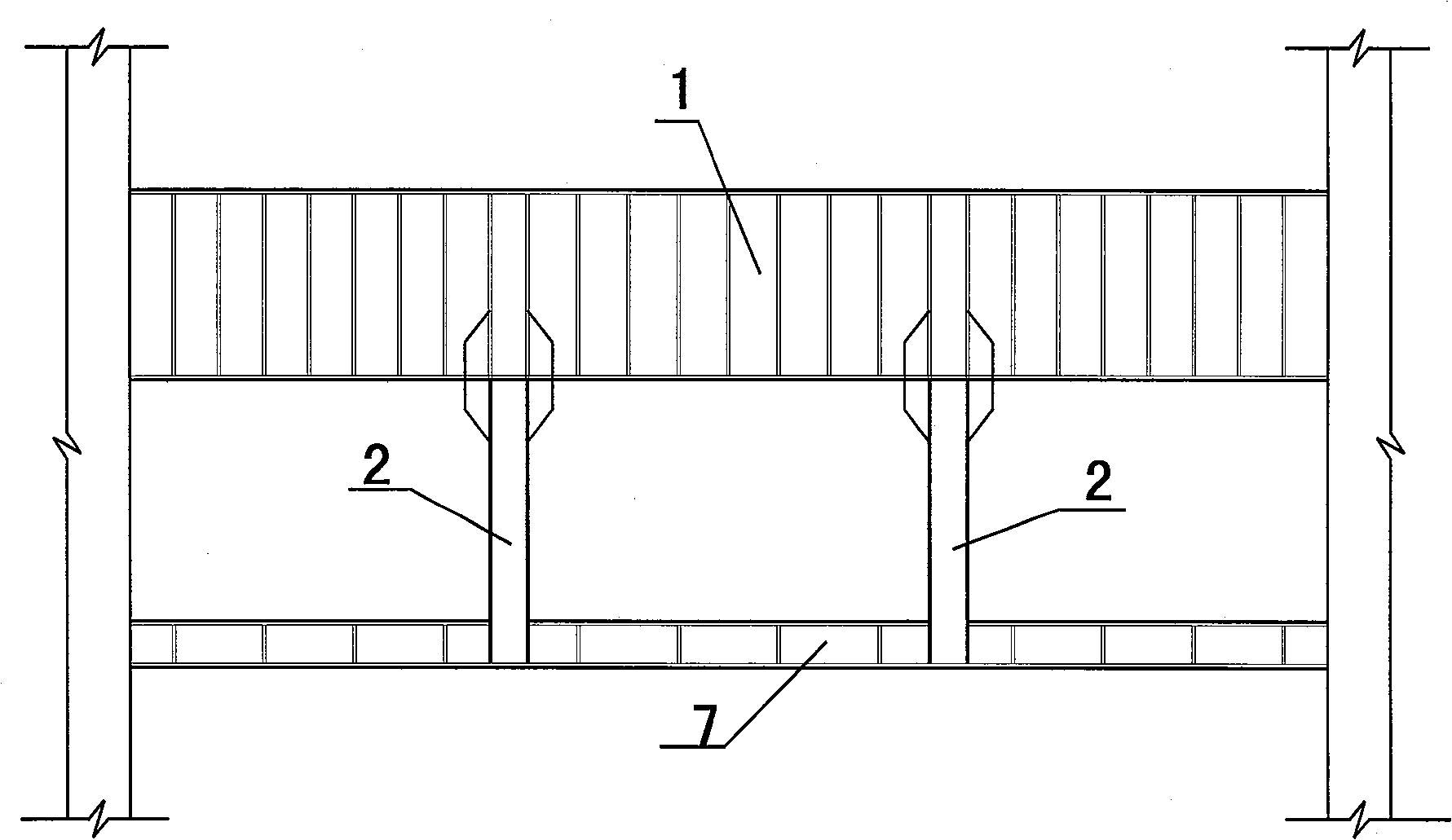 Construction method of suspension type template support in high-position conjoined structure