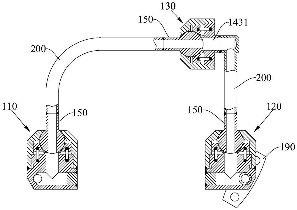 Tube assembly and its performance measurement method, control rod hydraulic drive system