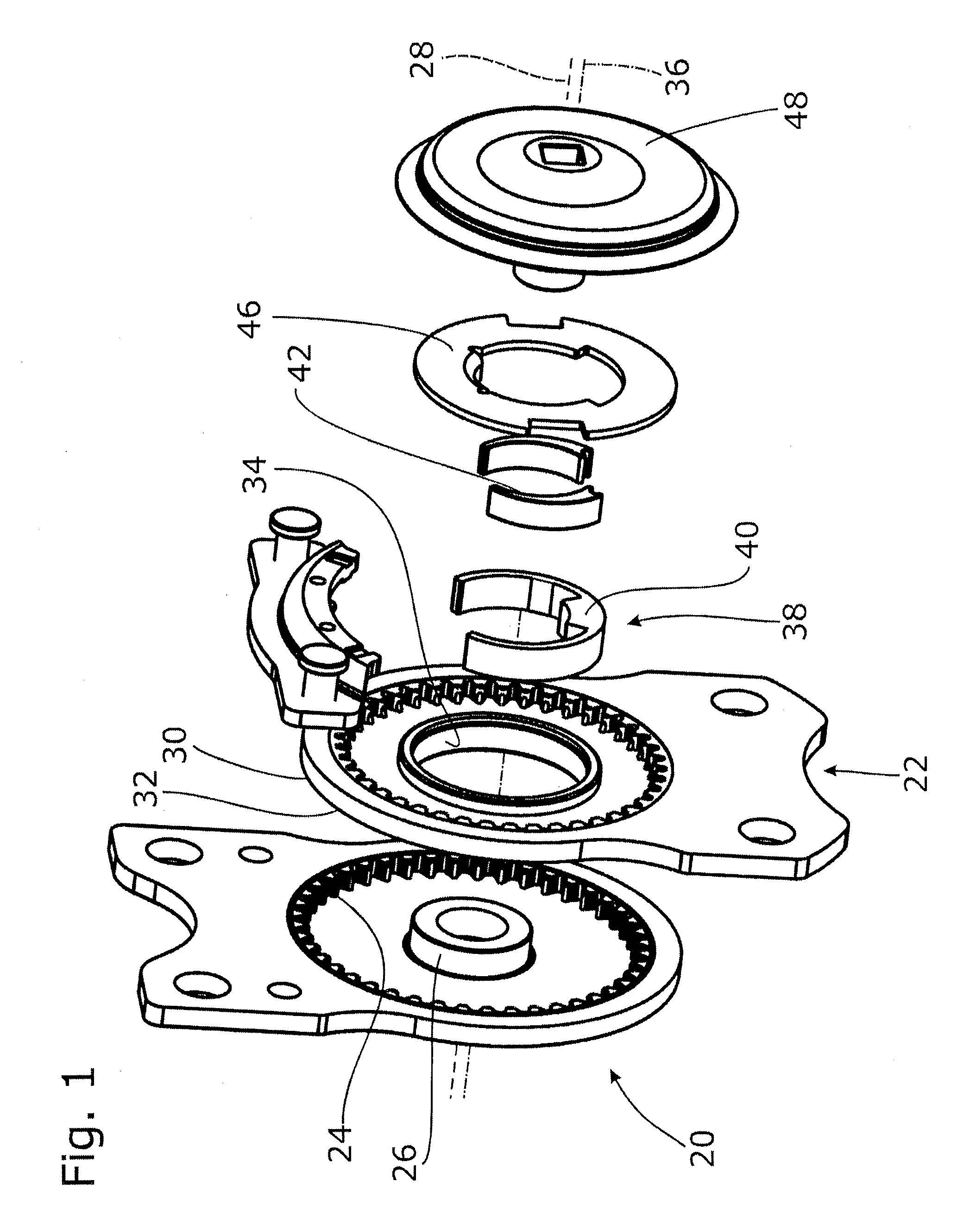 Eccentric joint fitting for a vehicle seat