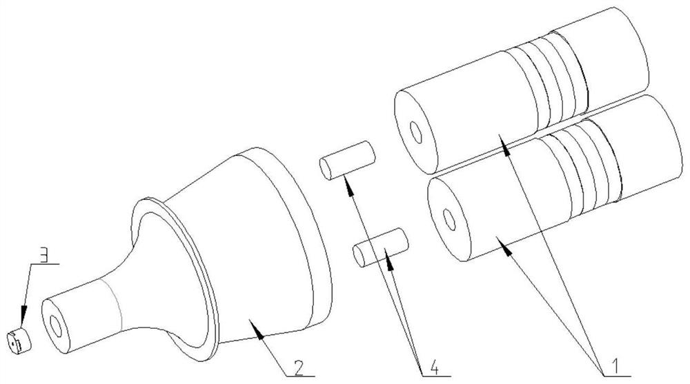 Ultrasonic vibrator for drawing titanium and titanium alloy wires