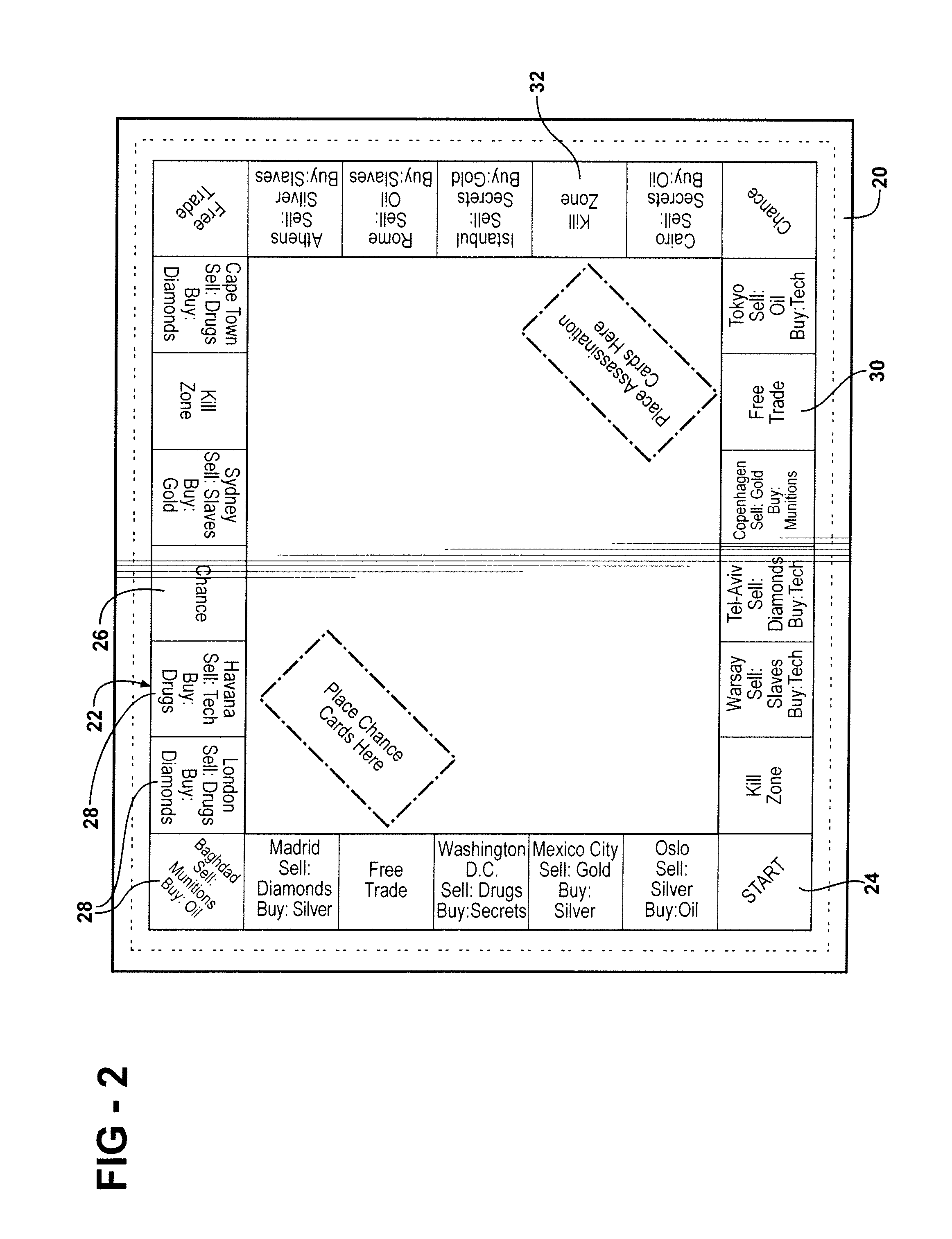 A board game assembly and method of playing same