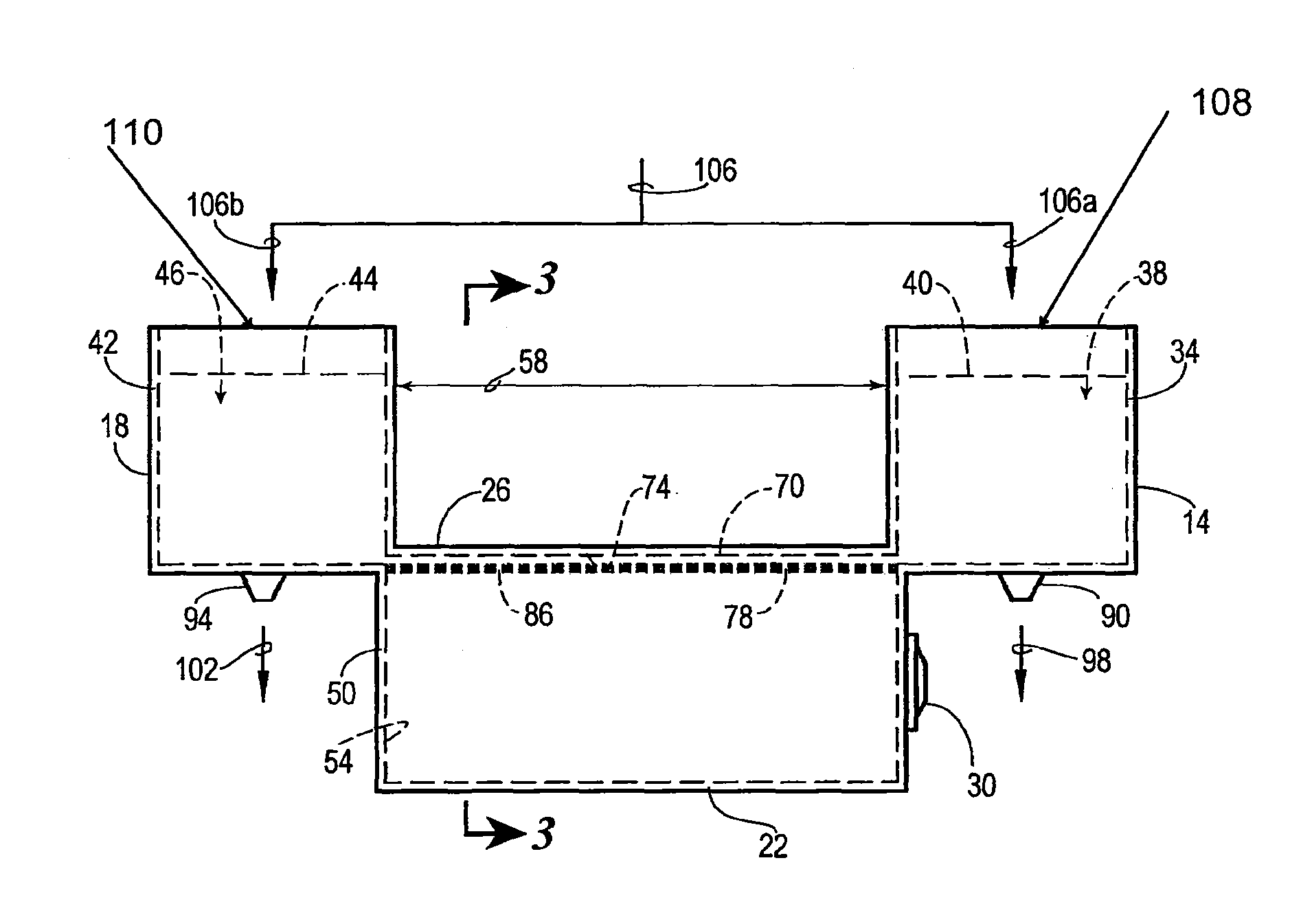 Acoustic/pressure wave-driven separation device