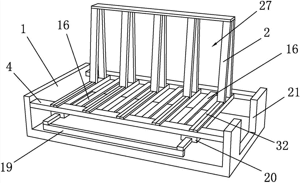 Storage frame for glass production