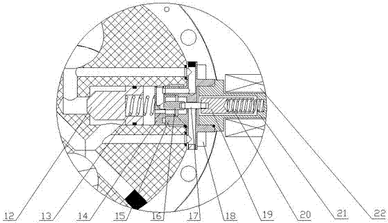 A water hydraulic axial piston pump with pressure limiting overflow and unloading device