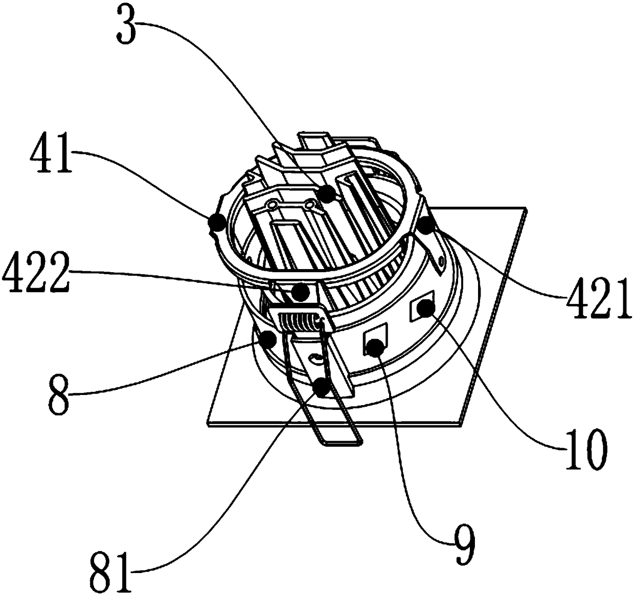 Universal rotation color-changing lamp with efficient sensing