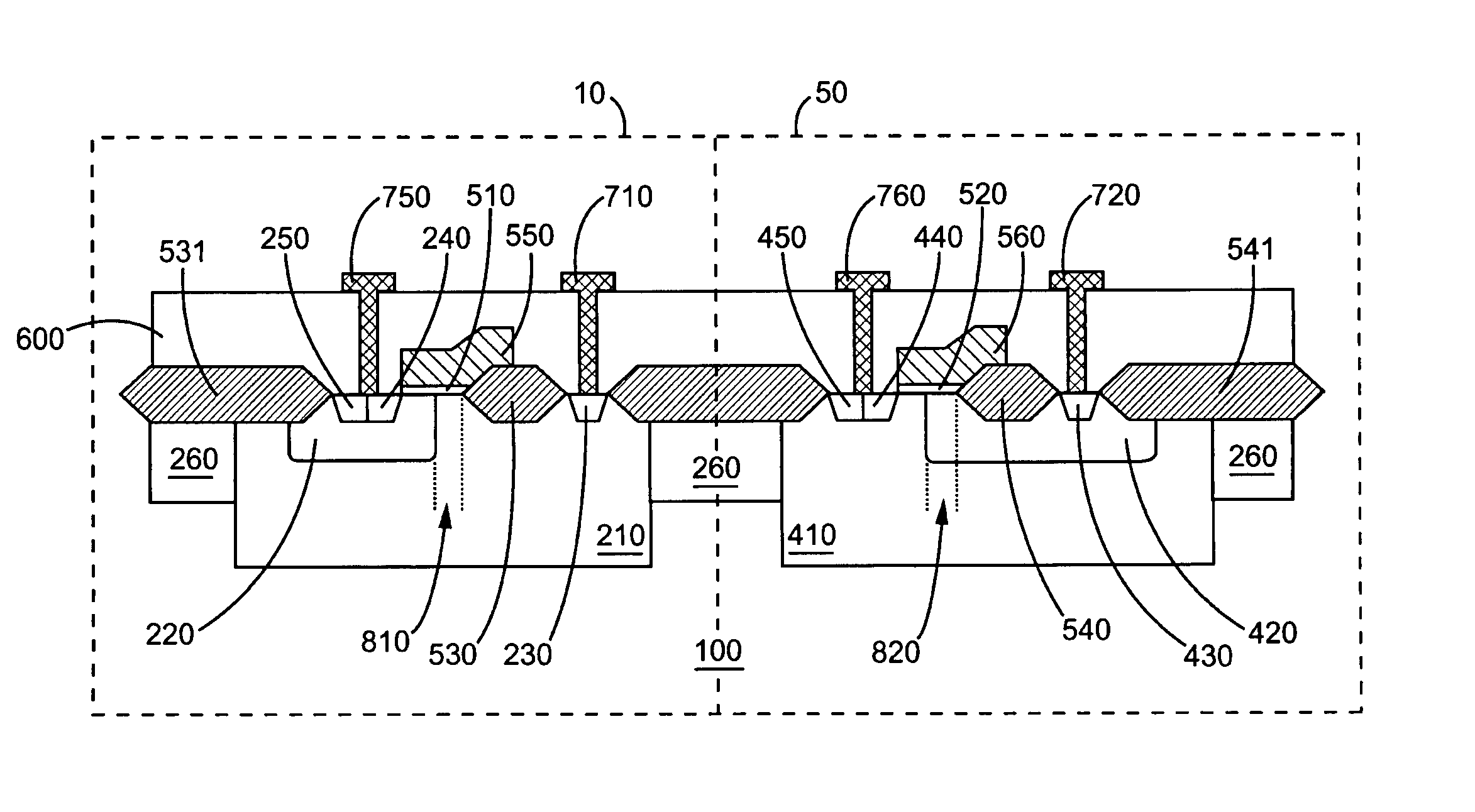 High-voltage field effect transistor having isolation structure