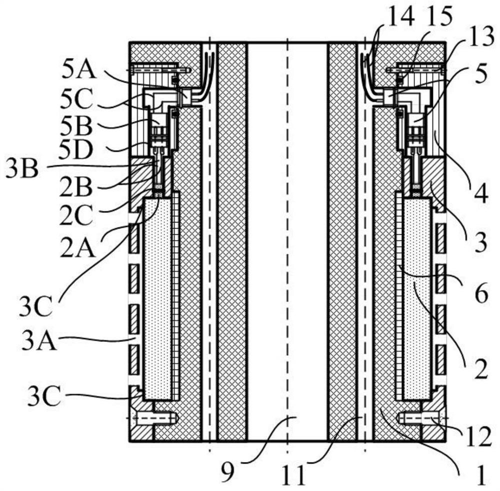 A radiation device for acoustic logging while drilling