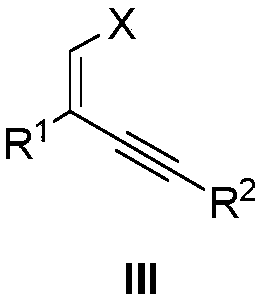 Terminal alkenyl halogenated 1,3-enyne compound as well as preparation method and application thereof