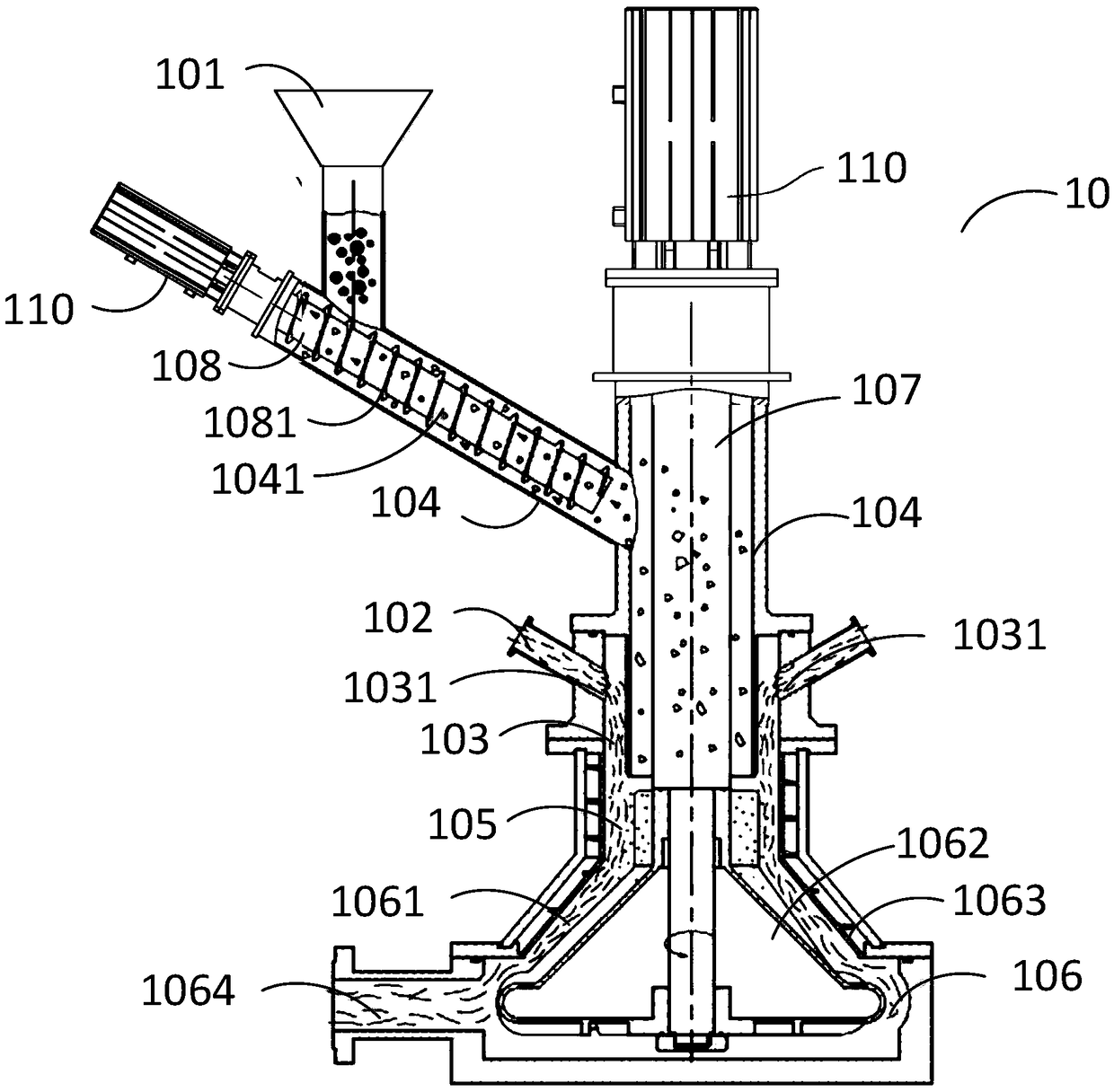 Apparatus and method for mixing solid and liquid