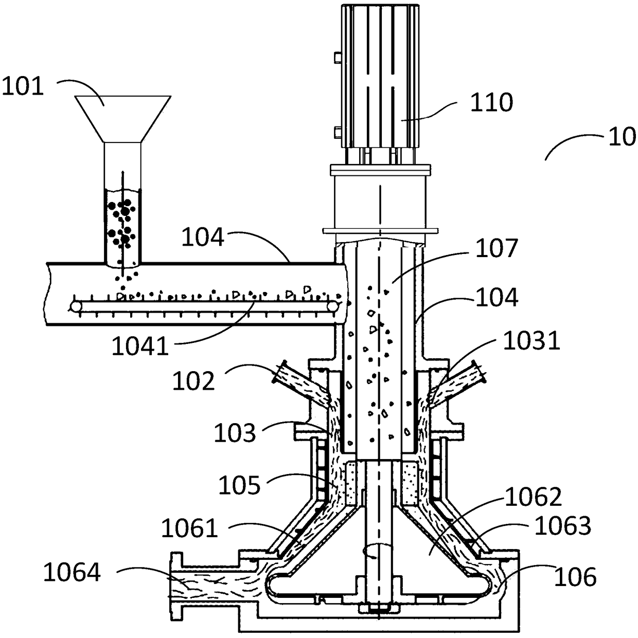 Apparatus and method for mixing solid and liquid