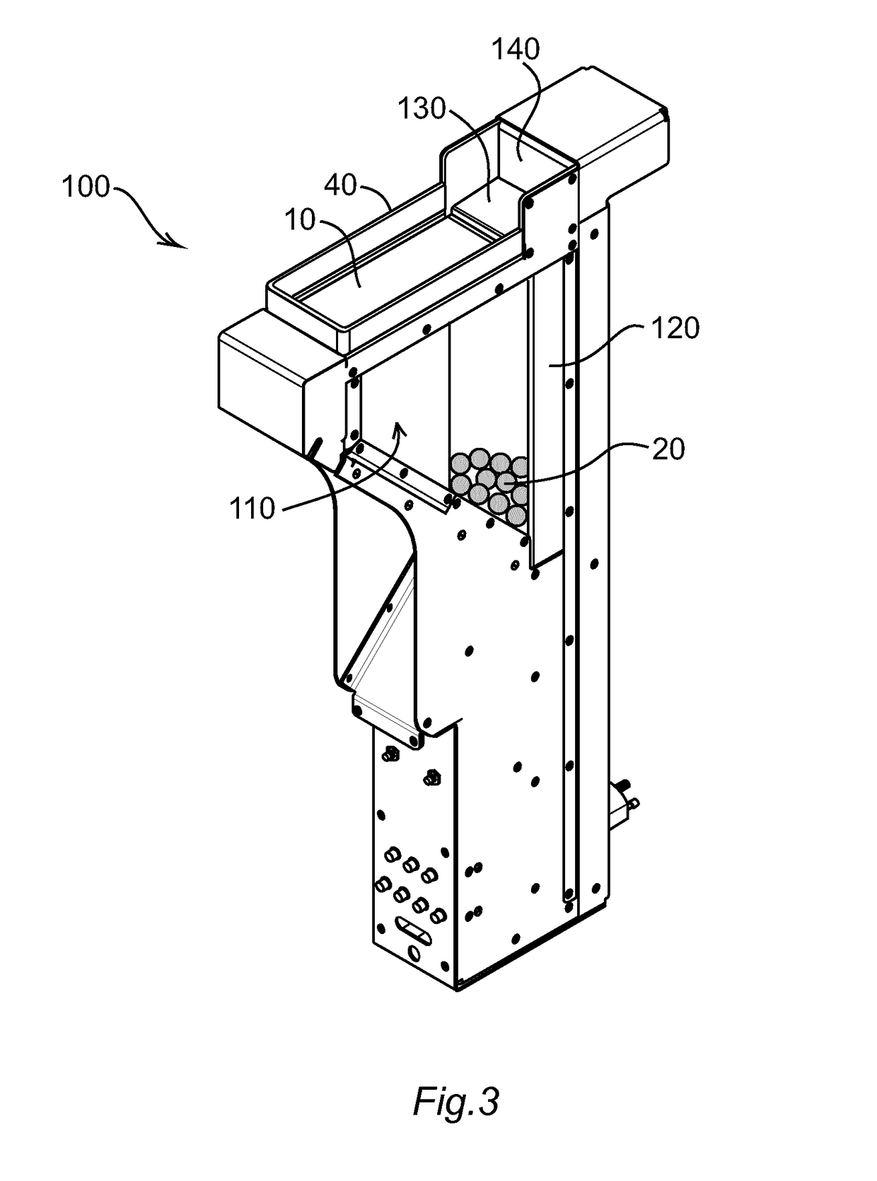 Component feeder with flexible retaining walls