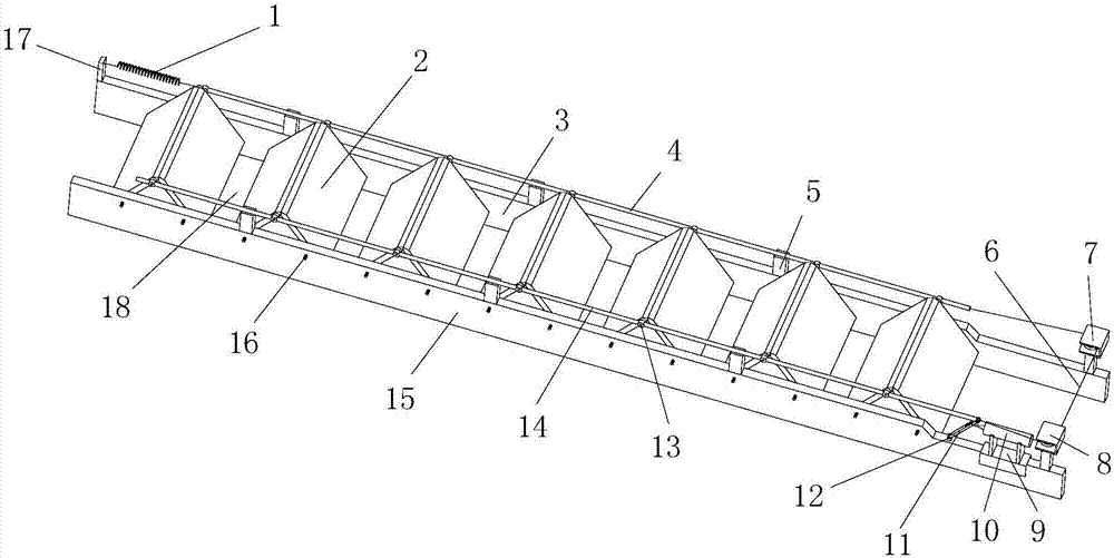 Concrete continuous-blanking subsection-casting device
