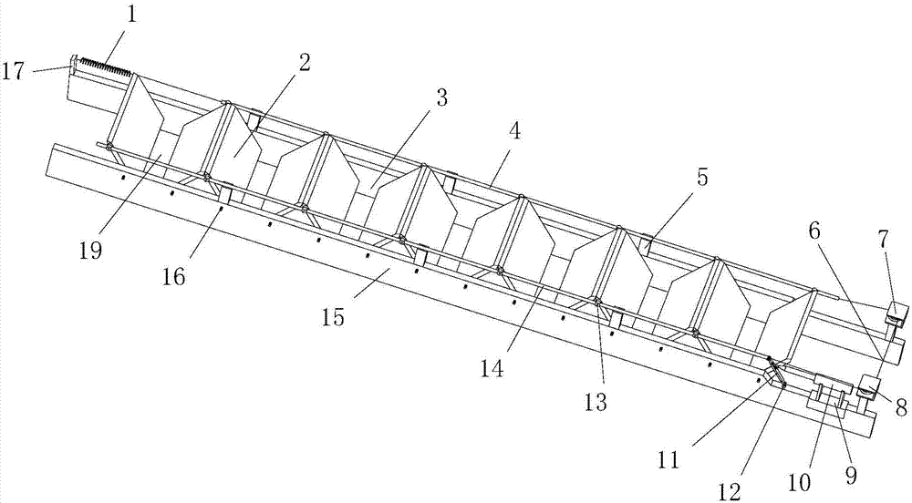 Concrete continuous-blanking subsection-casting device