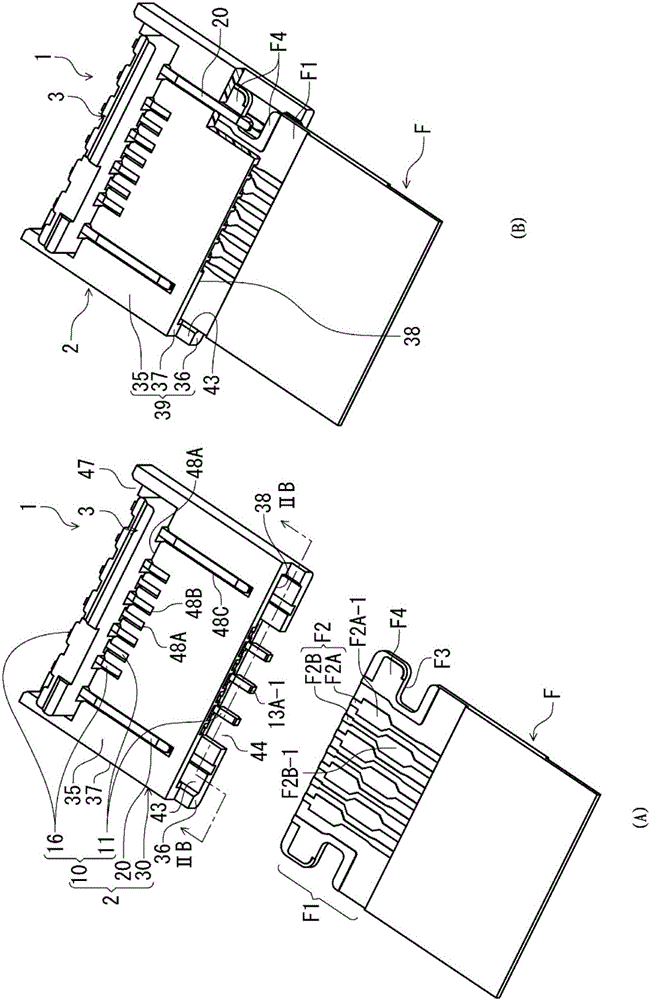 Electrical connector for flat conductor