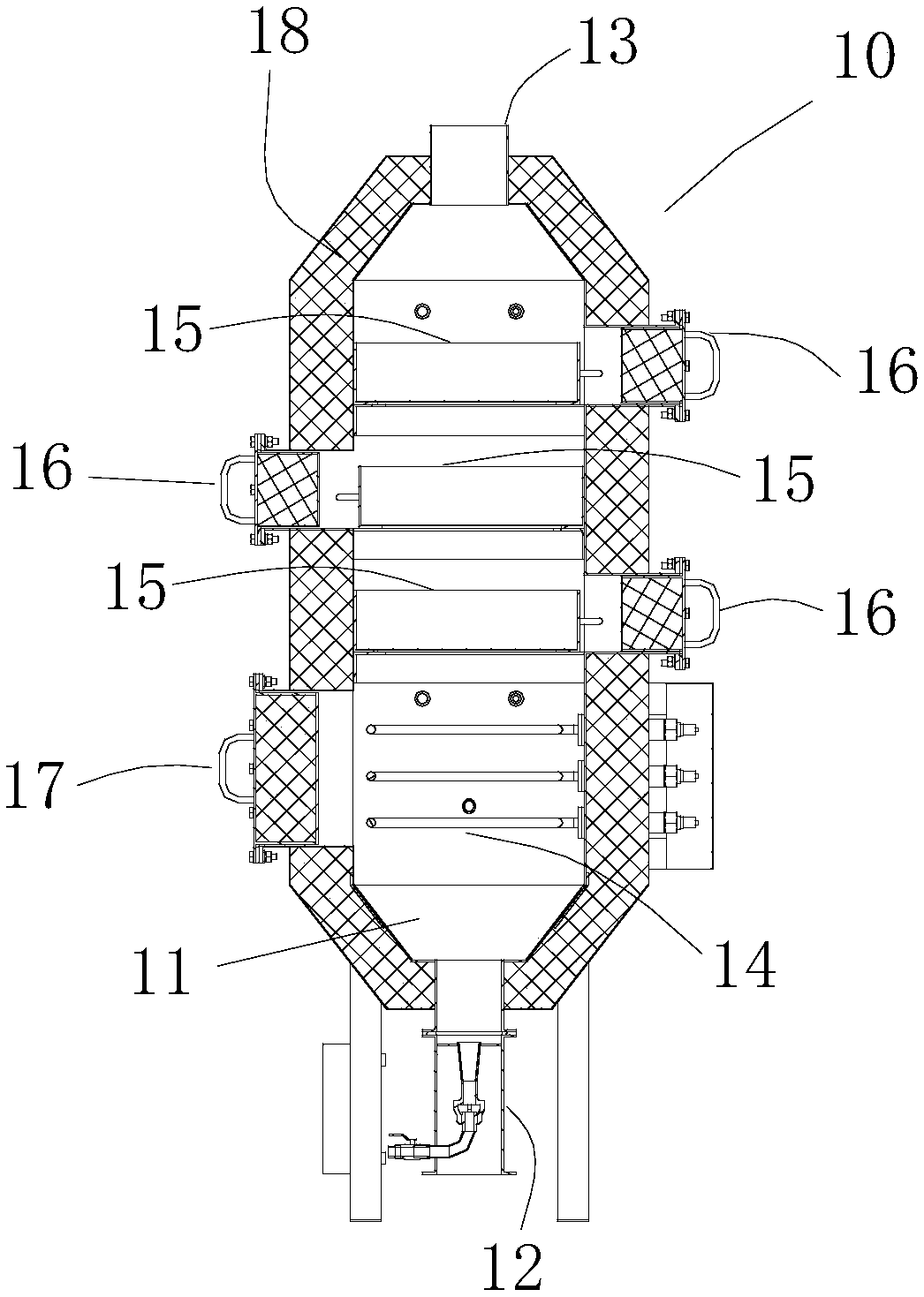 Catalytic oxidation VOCs device and treatment method