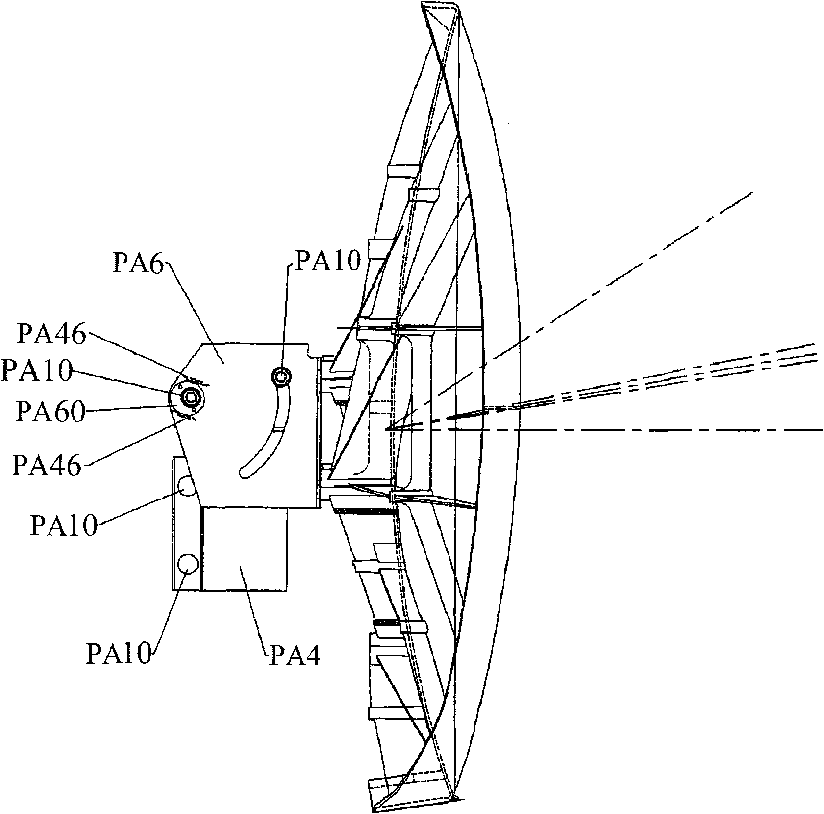Antenna direction regulating mechanism