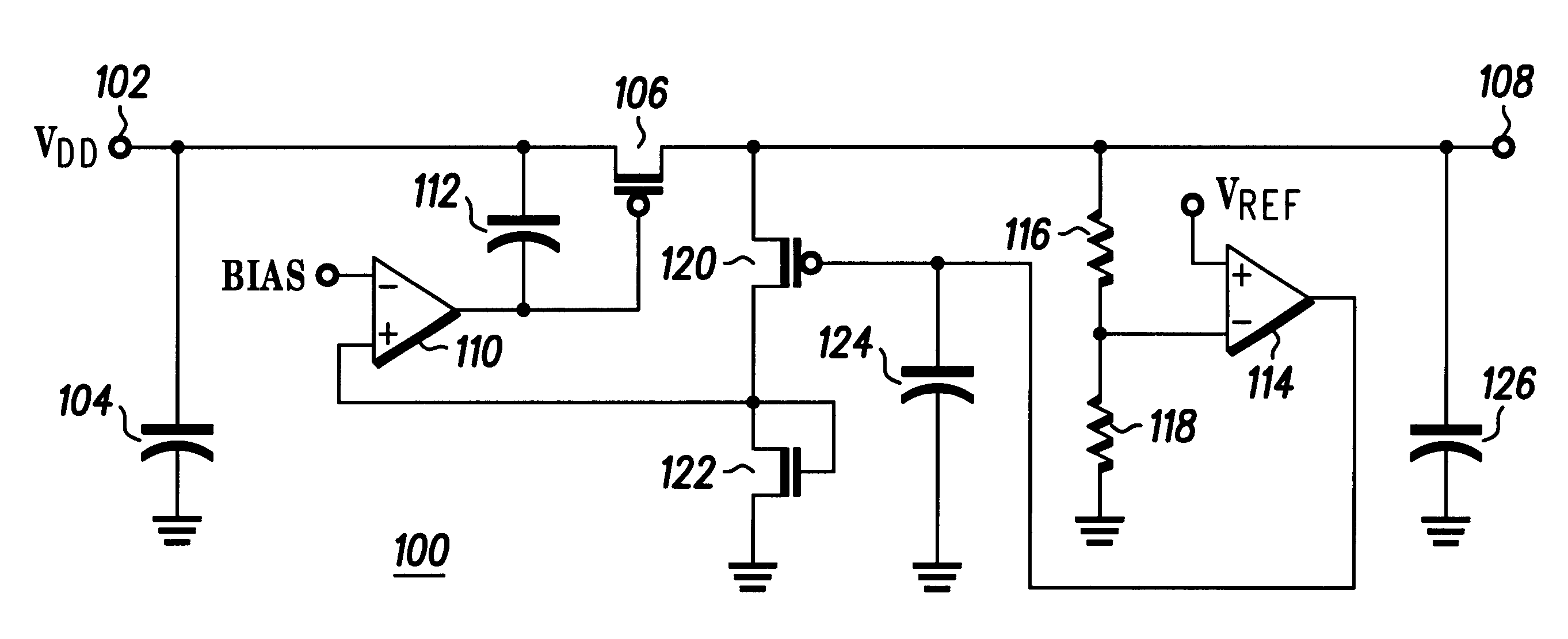 Low power voltage regulator with improved on-chip noise isolation