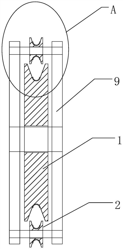 Guide pulley device with lifting steel wire rope pre-tightening function