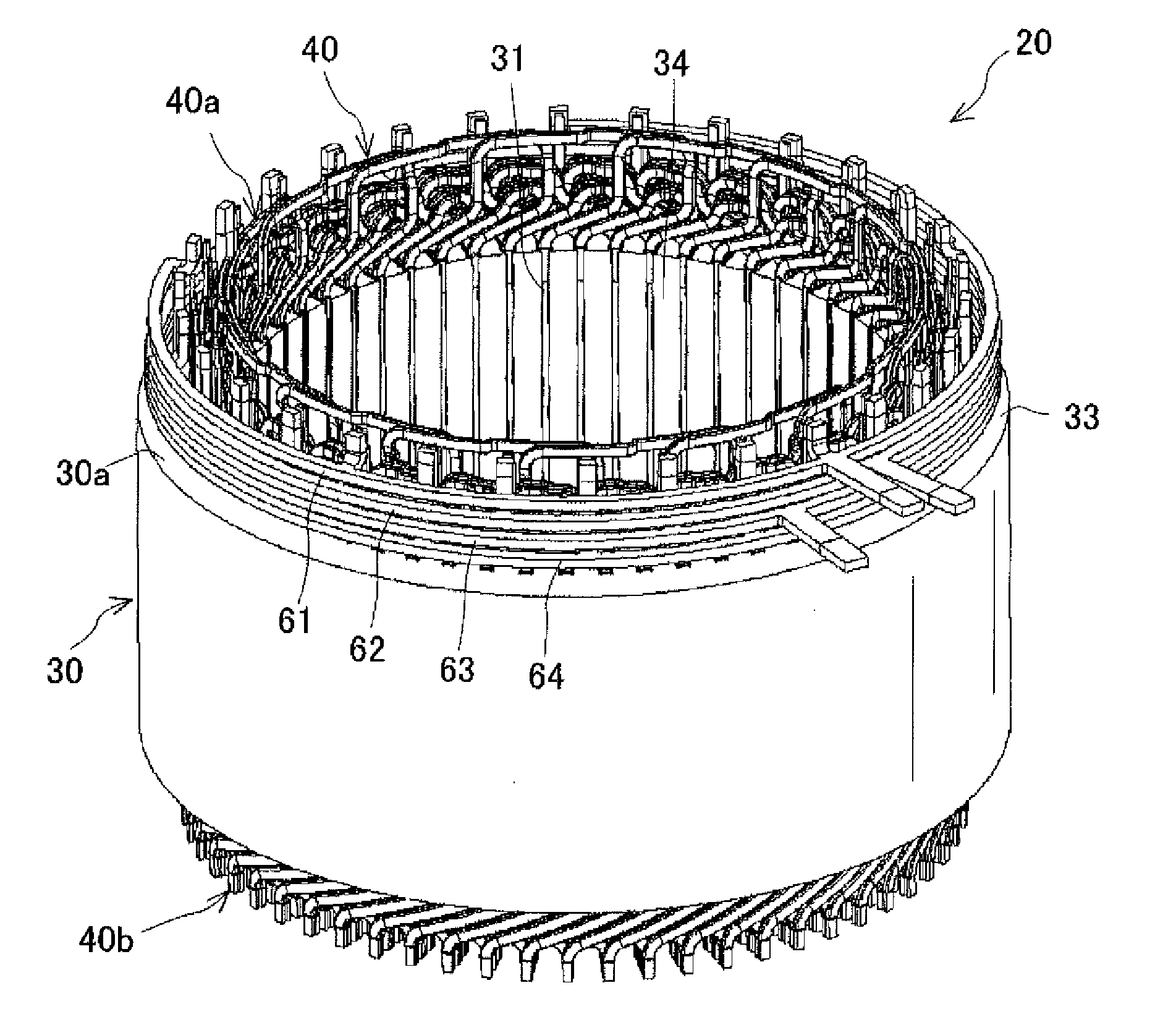 Stator for rotating electric machine