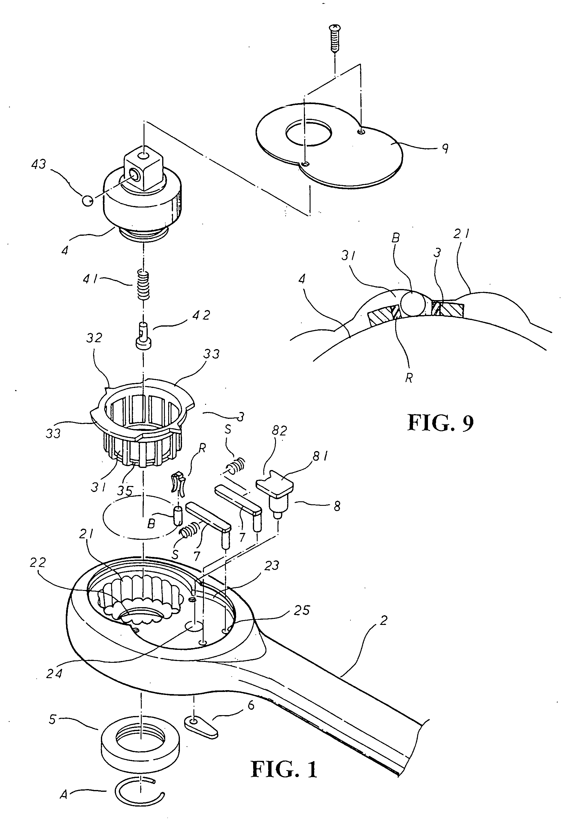 Torque-indicating socket wrench control mechanism