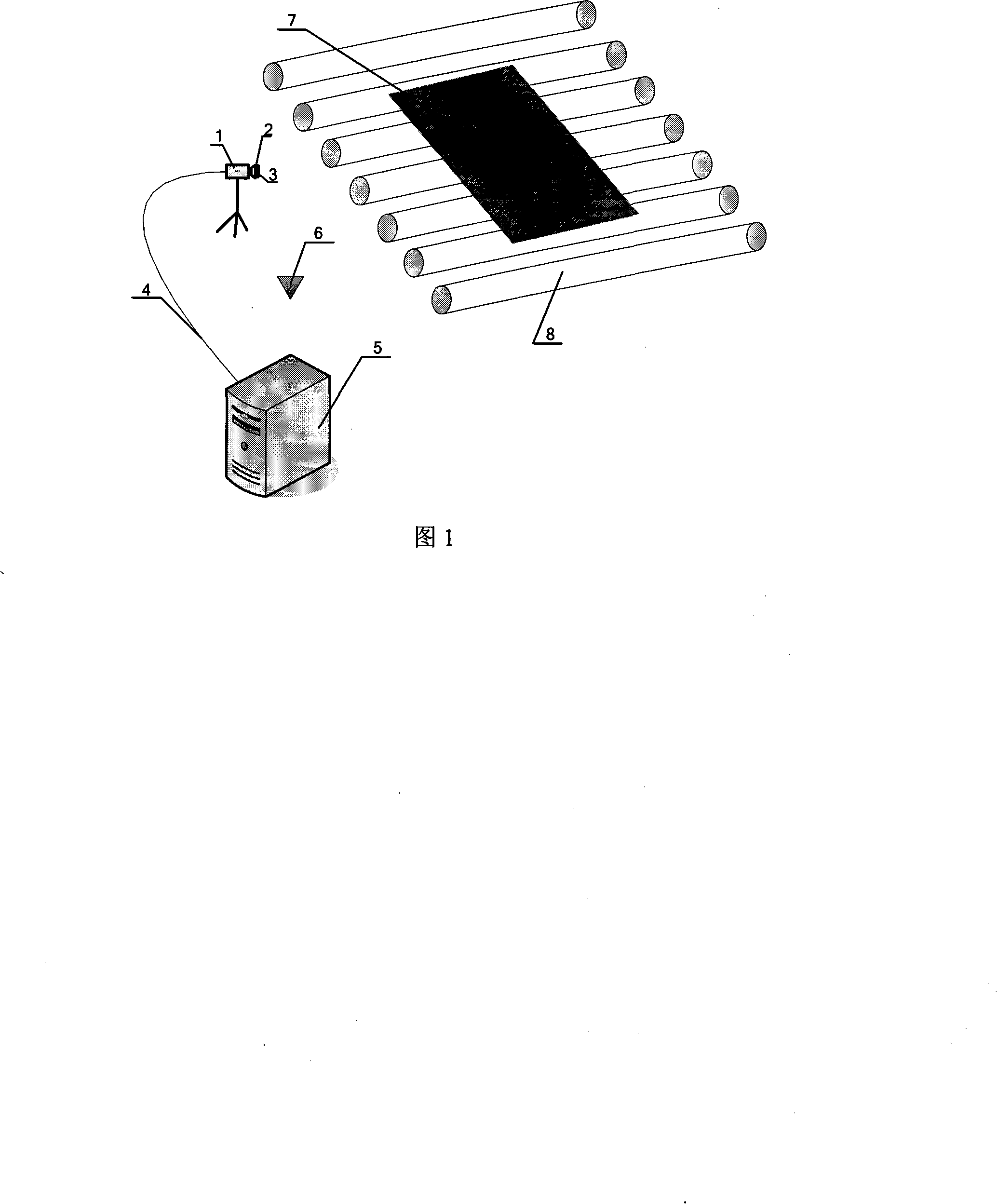 Plate head bending shape detection device based on nearing fared image and method thereof