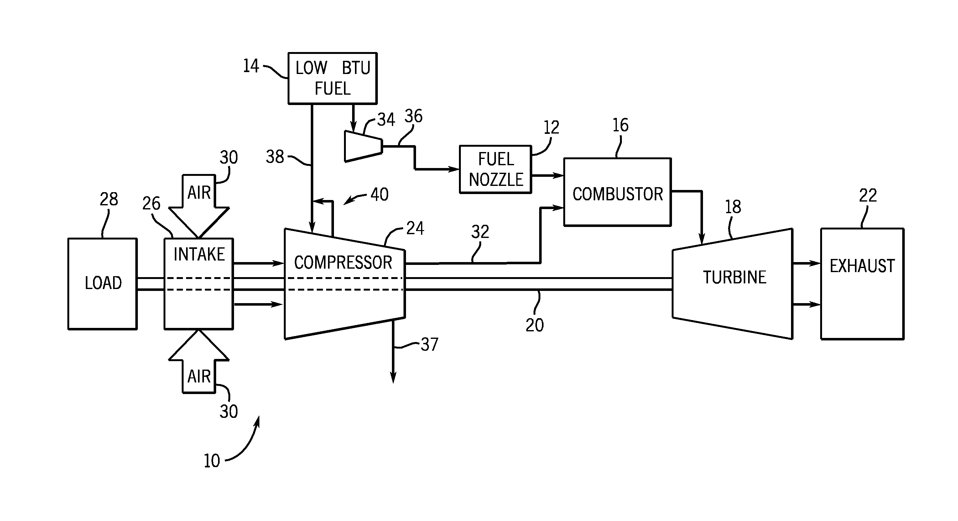 Low btu fuel injection system