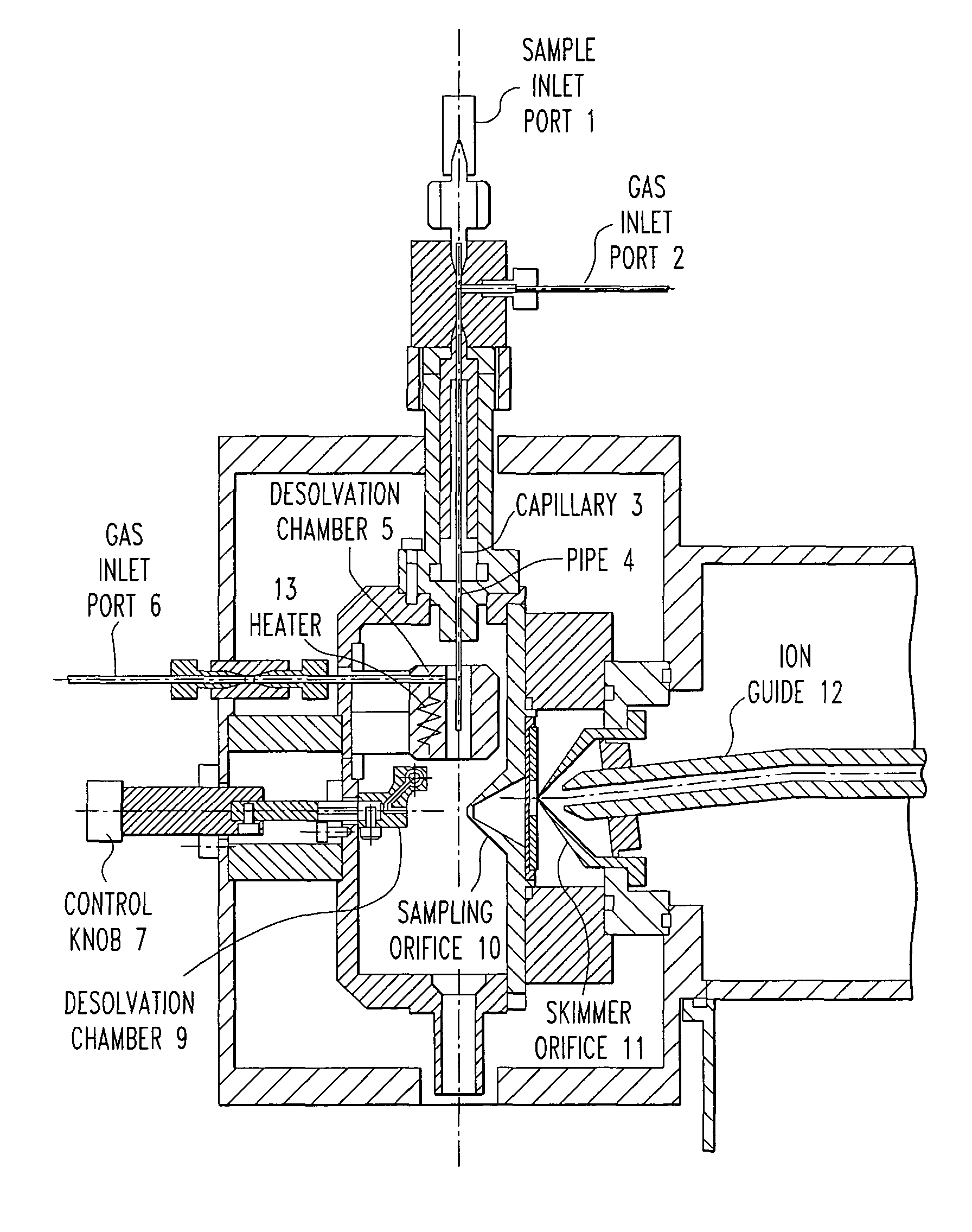 Electrospray mass spectrometer and ion source