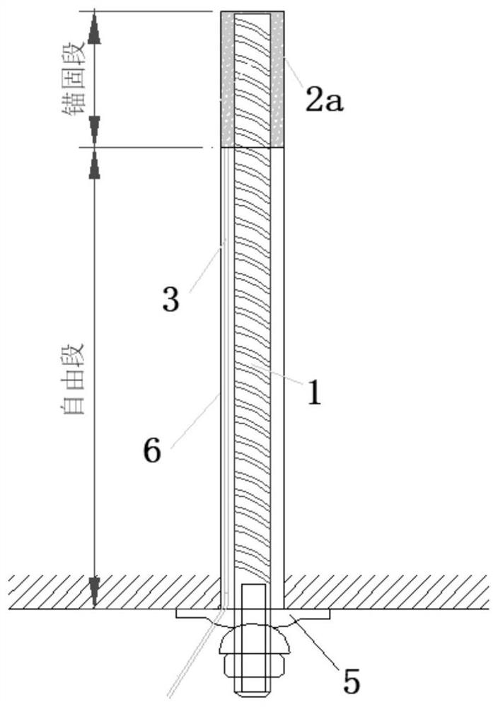Prestress full-length anchoring mortar anchor rod for underground cave depot and rapid anchoring tensioning method