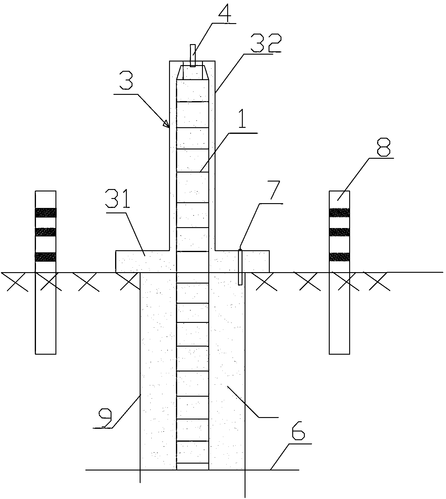 Fabrication method of forced centering observation pillar for precision engineering measurement and observation pillar