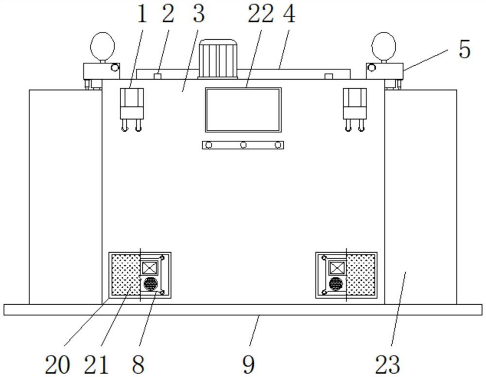 Building interior sound insulation device with temperature and humidity monitoring function