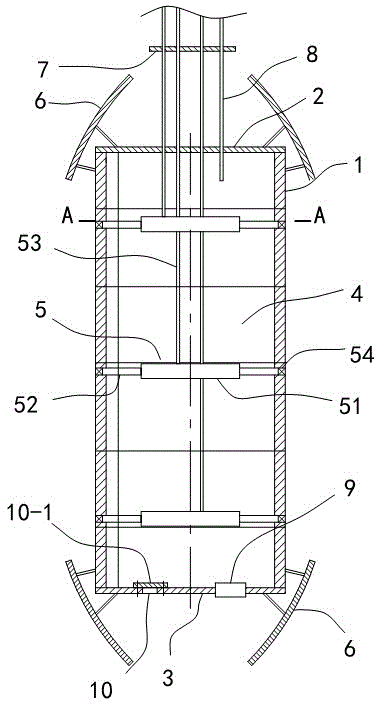 Sunken tube reinforcement device for shaft construction