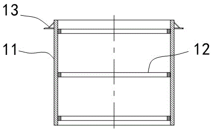 Sunken tube reinforcement device for shaft construction