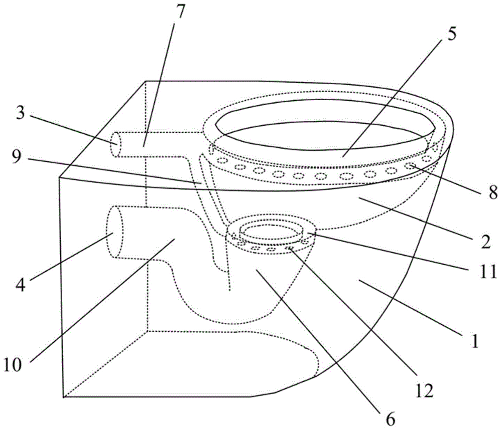 Double-water-conducting straight-drop type closestool