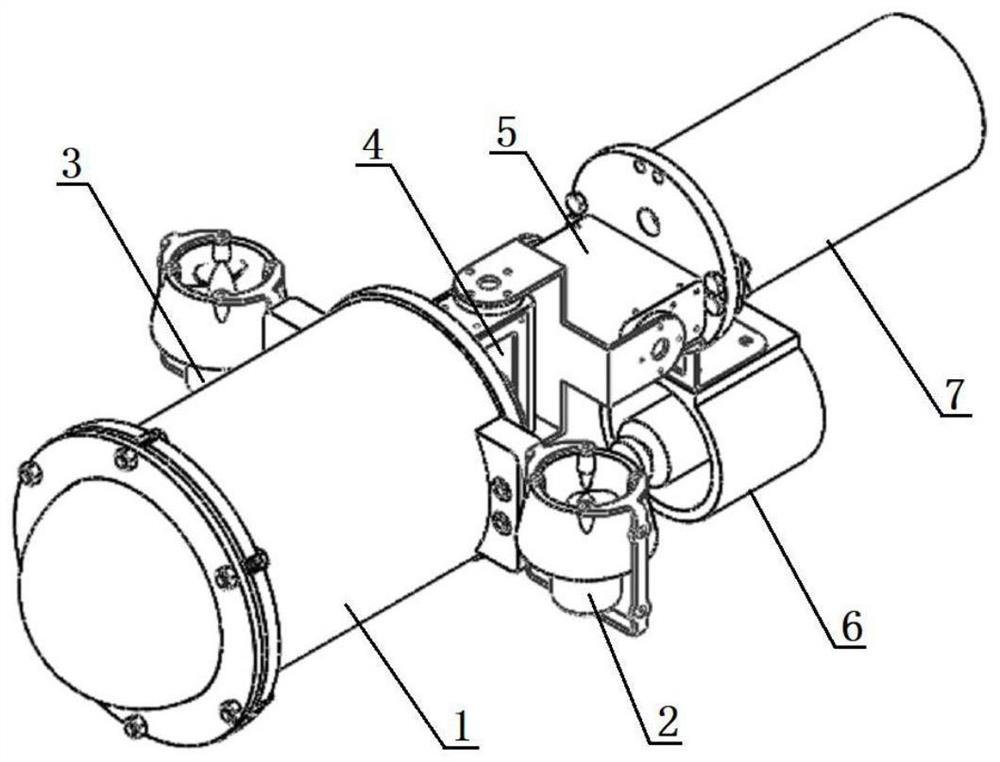 Chained double-section vector propulsion underwater vehicle